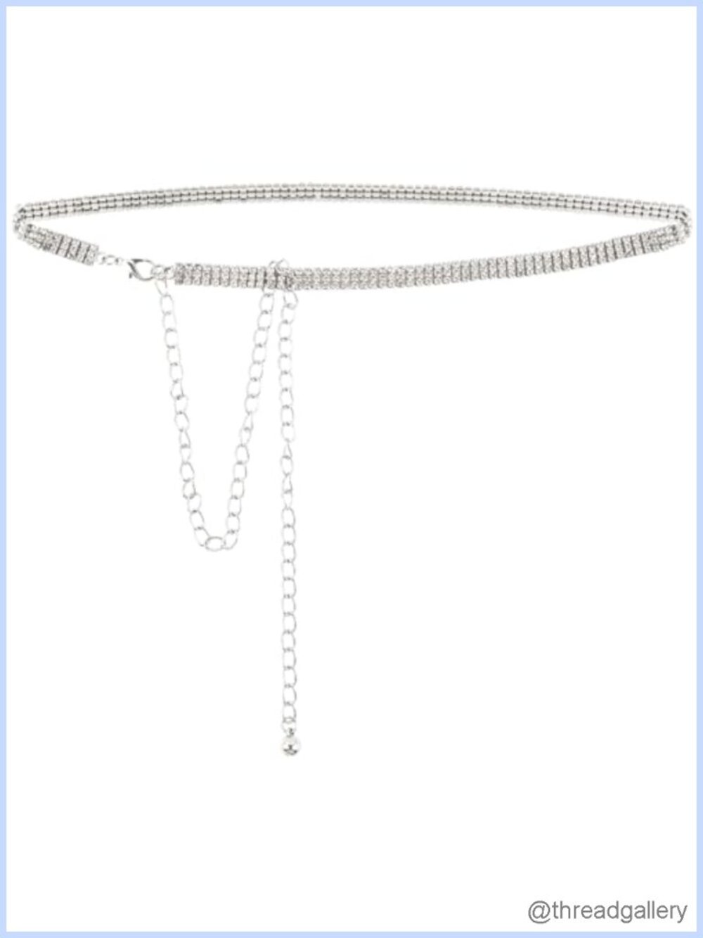Silver Crystal Waist Buckle Belt Metal Chain Rhinestone Wedding Party